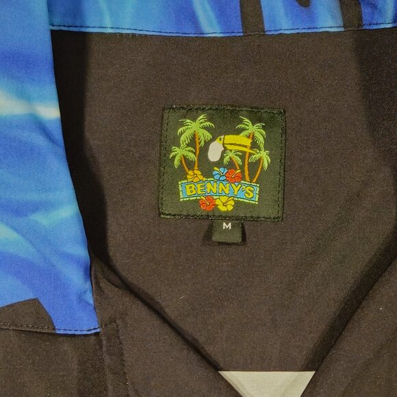 Benny’s Blue Flame Button Front Shirt Men’s M - Picture 3 of 6